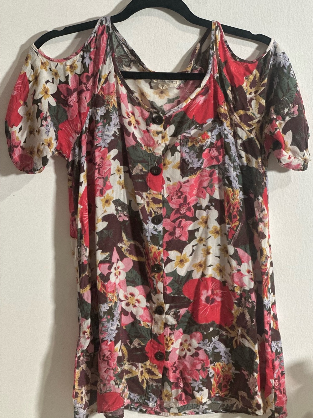 Boho Floral Flowy Y2K Forever 21 Top Size S